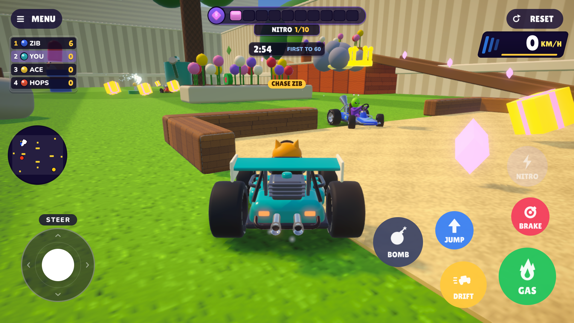 Crown Chase gameplay in Backyard Garden